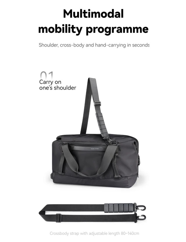 Mark Ryden Aeron MR-5045 black — side view with shoulder strap