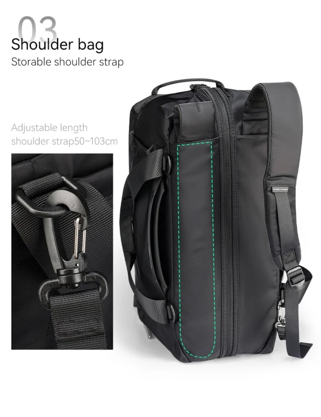Mark Ryden Aeron MR-5045 — storable backpack straps 50–103 cm, stowed in rear panel