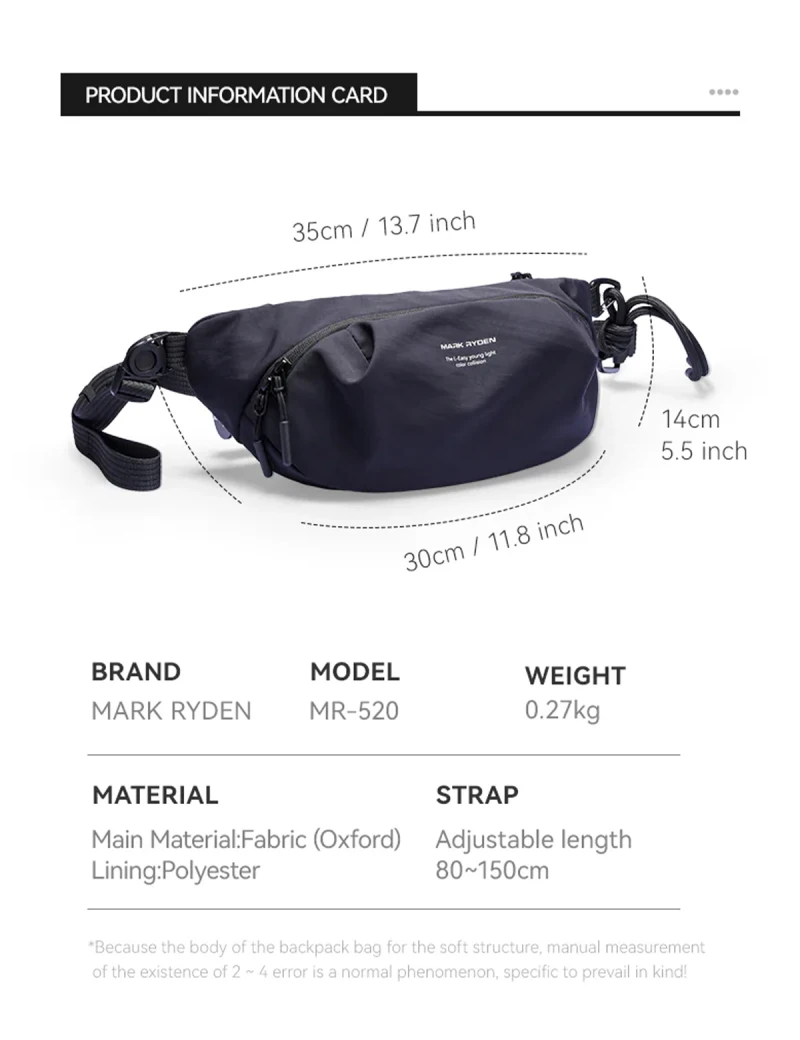 Light Line Single shoulder bag Mark Ryden Glide Dark-blue