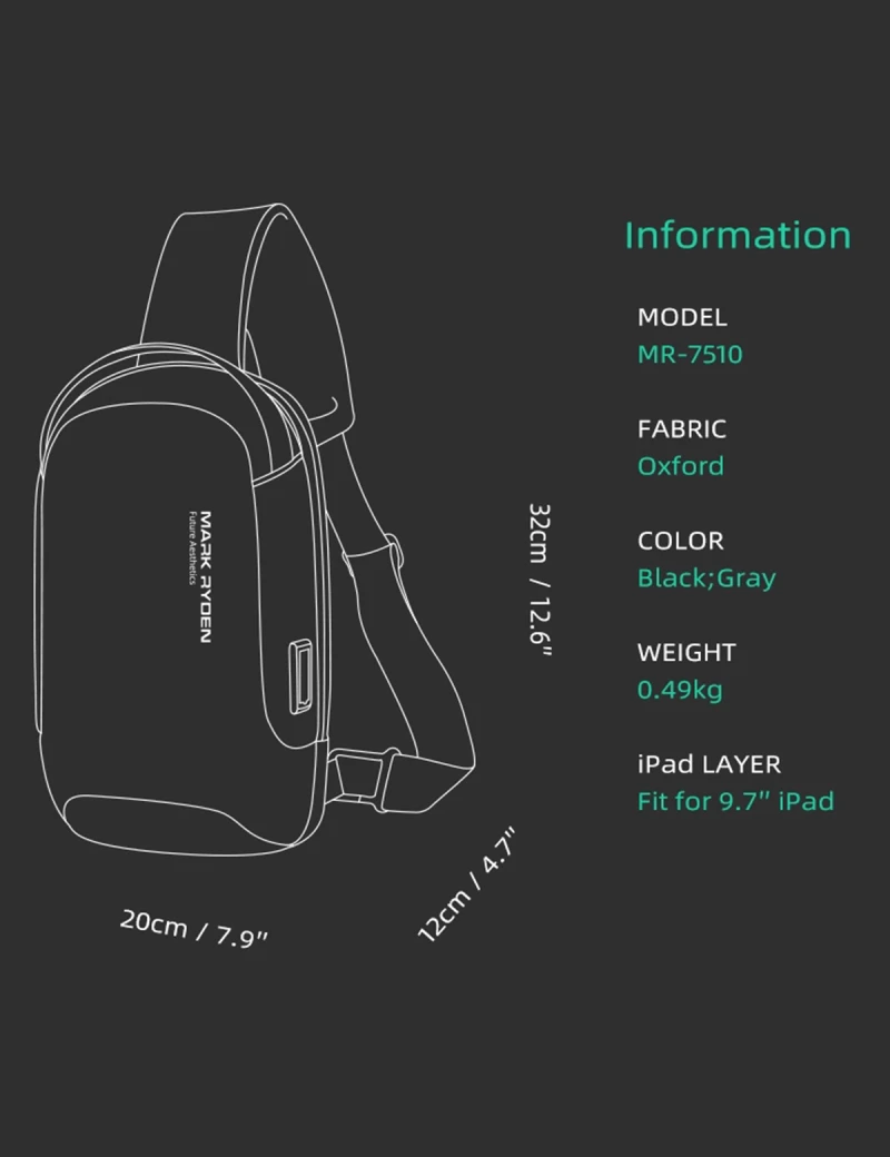 Backpack with one strap Mark Ryden Lexus Black