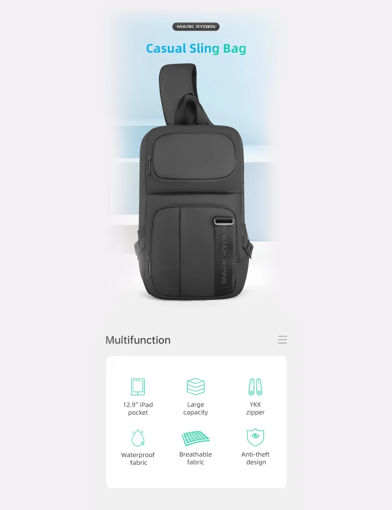 Backpack with one strap Mark Ryden Xero Black