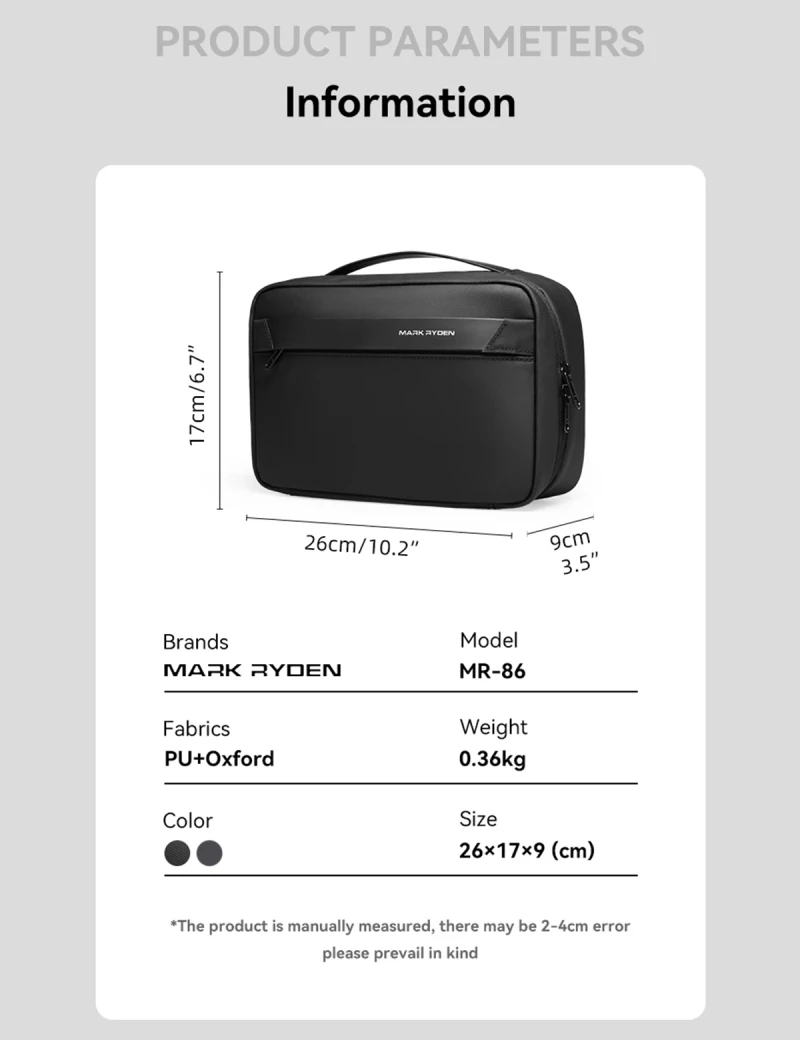 Travel Toiletry Bag Kubo MR86 Gray