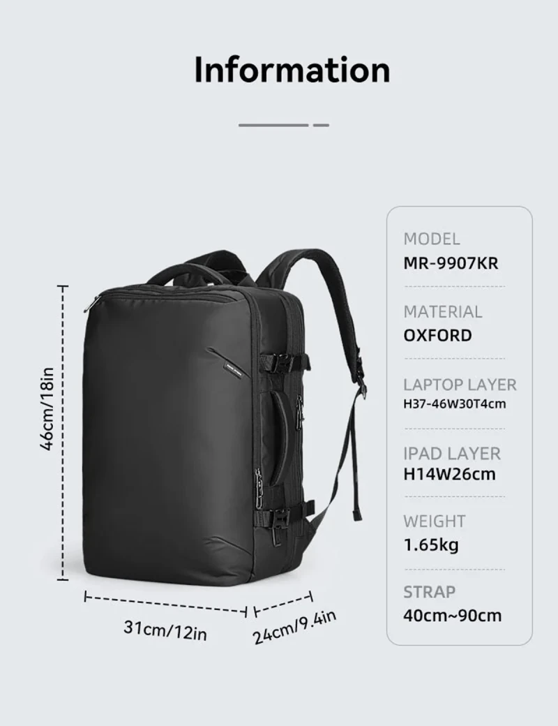 Business Travel Backpack Mark Ryden Expanse Black